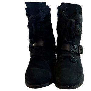 BLACK SUEDE BOOTS- SIZE 8 - UGG